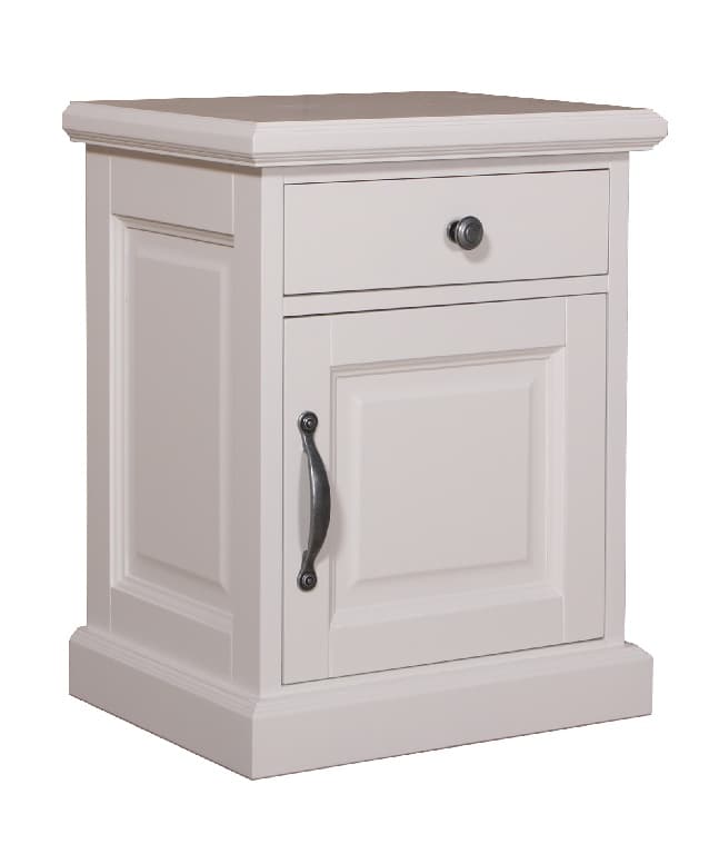 Landhaus Nachttisch weiß 1 Tür 1 Schublade rechts Monique