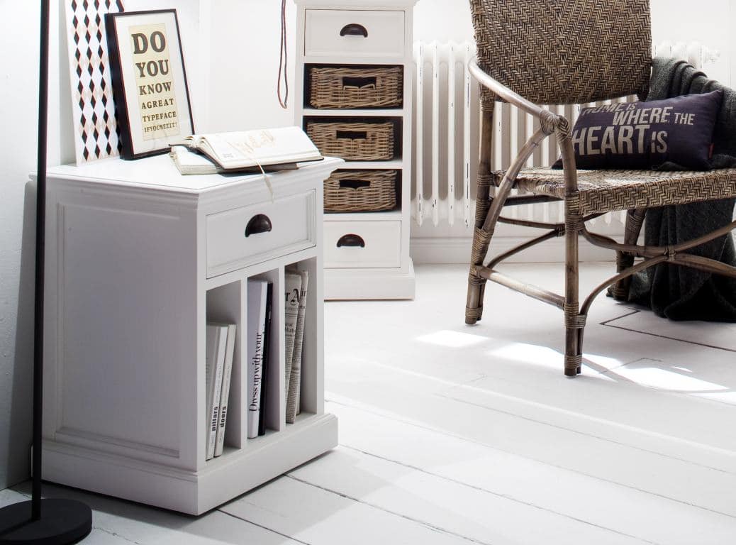Landhausstil Kommode weiß schmal 3 Fächer Halifax