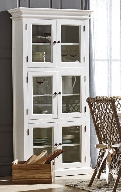 Landhausstil Vitrinenschrank weiß antik Halifax 6 Glastüren