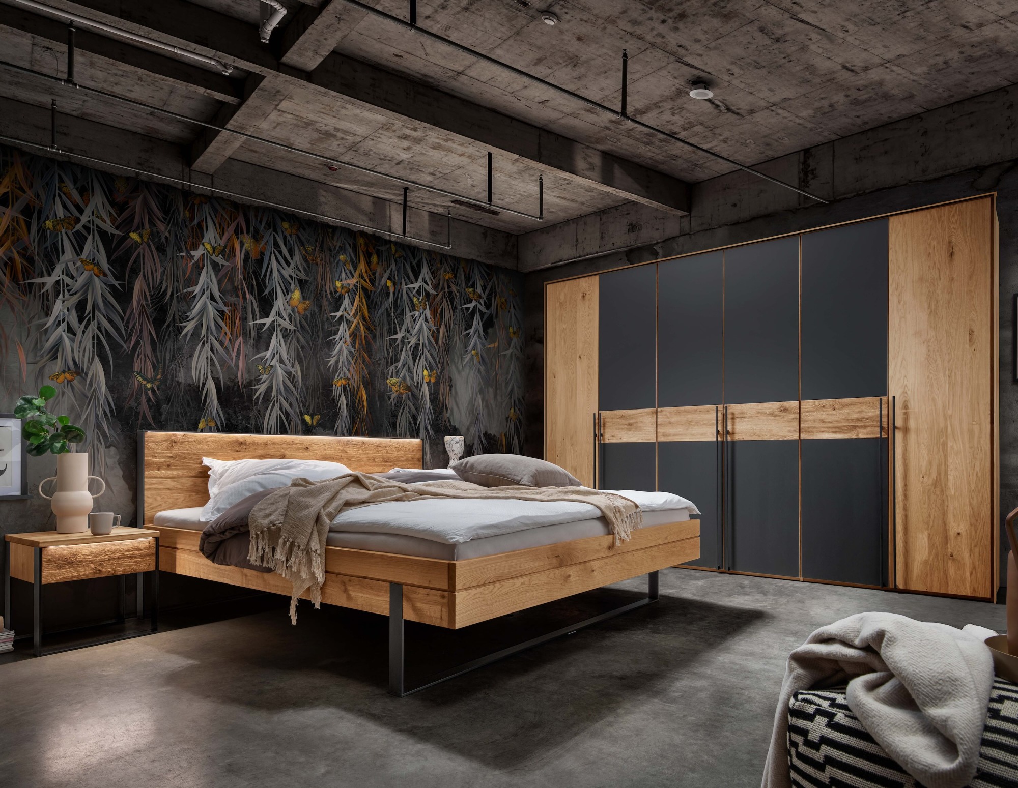 Schlafzimmer komplett Massivholz Eiche Boston 4 teilig