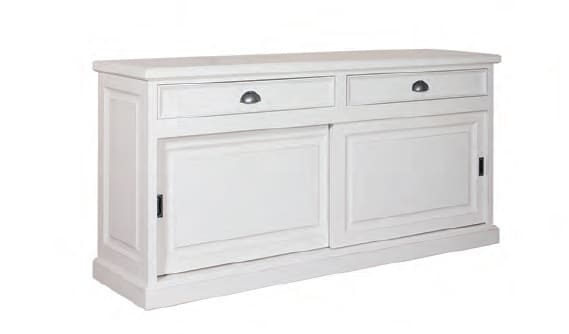 Landhausstil Anrichte weiß vintage Pinie Glas in vier Breiten auswählen