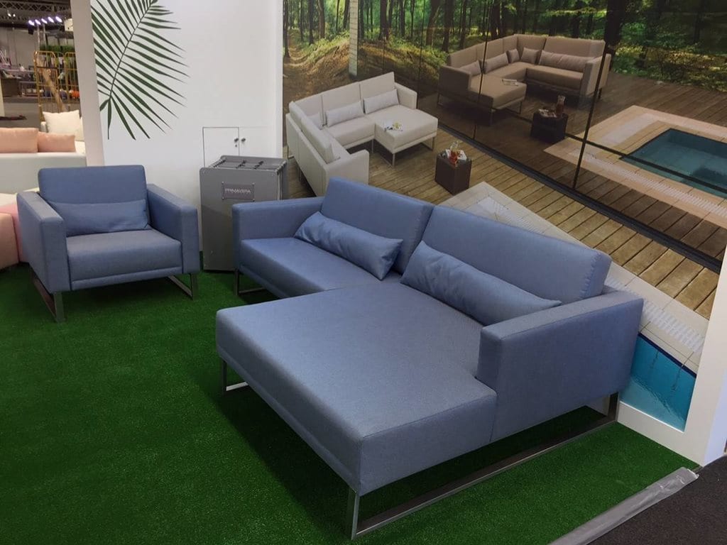 Design Loungesofa Sierra Silvertex mit Longchair