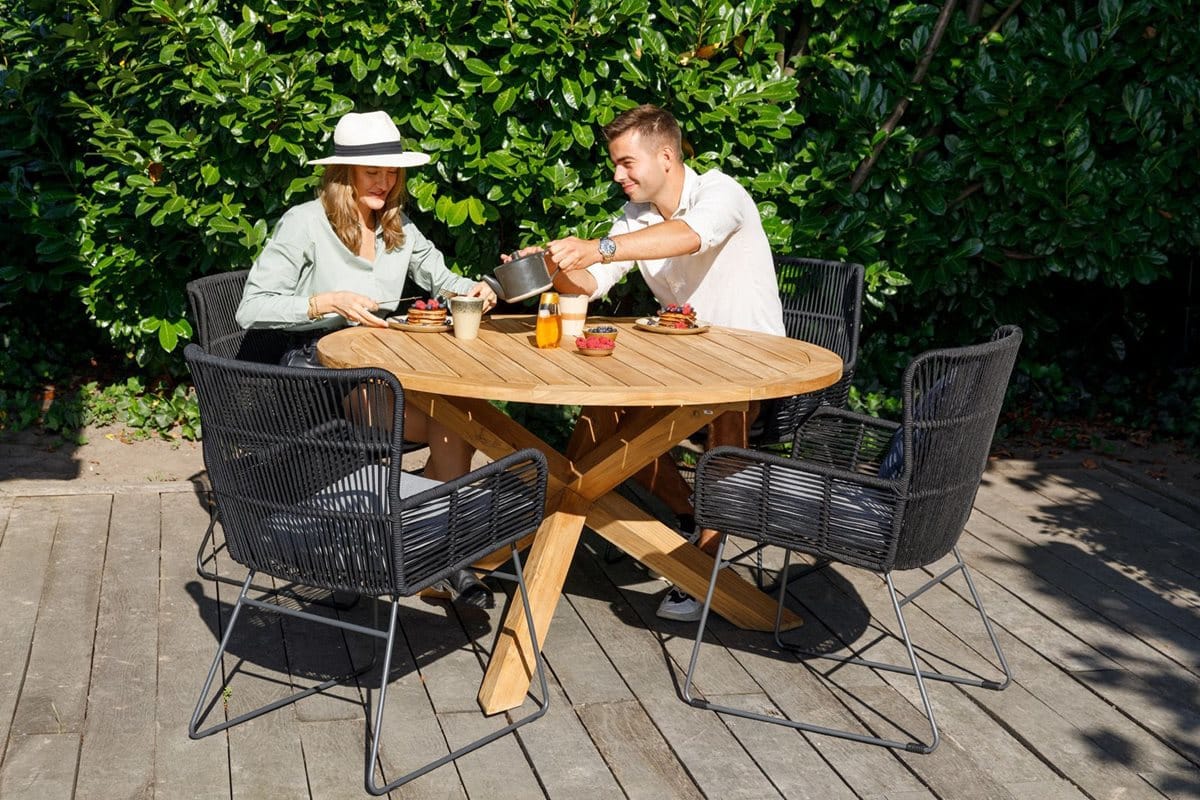 Gartentisch rund Java Teak FSC 130x76 cm - Exotan