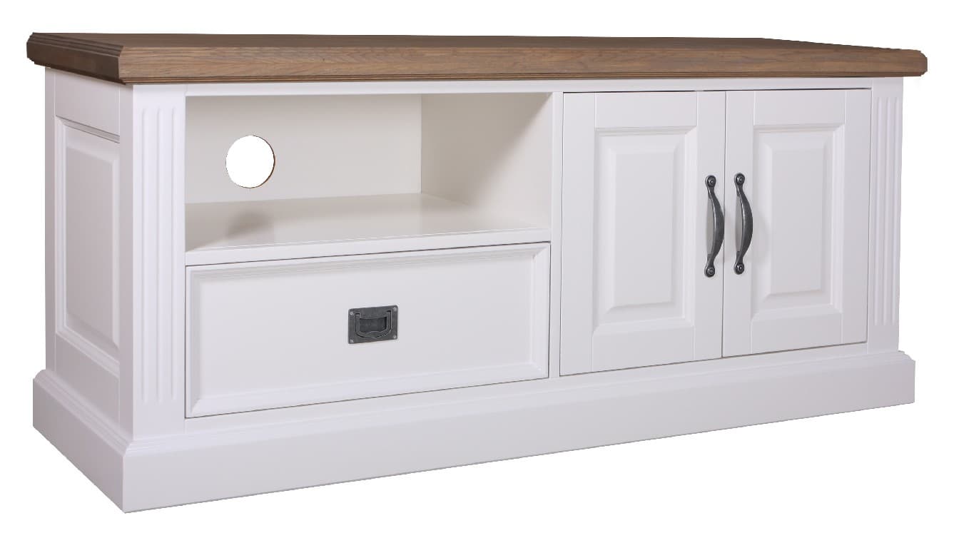 TV-Kommode weiß Landhausstil York Shabby chic Oak